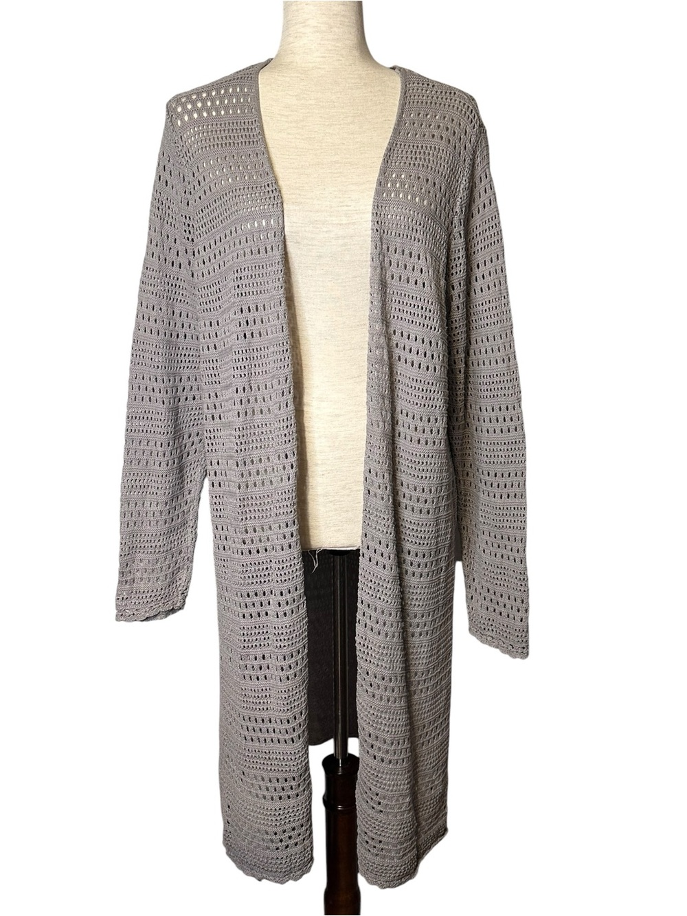 Torrid Crochet Knit Duster Cardigan Cotton Beachy Coastal Boho Lagenlook 2X